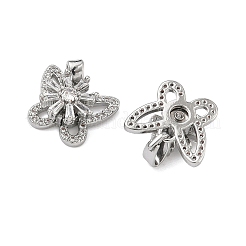 Pendenti girevoli in ottone micro pavé di zirconi cubici trasparenti&nbsp;KK-A287-07P