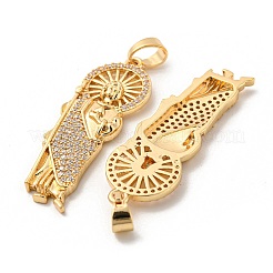 Pendentifs avec zircon cubiques à micro-pavés en laiton&nbsp;KK-P250-26G