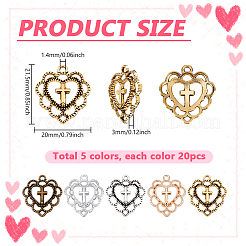 100 pz 5 colori pendenti in lega di stile tibetano&nbsp;FIND-PH0023-07