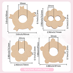 4 kit de porte-mèche en bois pour fleurs&nbsp;WOOD-DR0001-03B