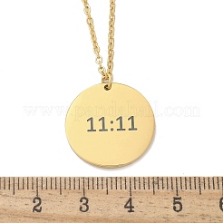Collane con ciondolo numero 11:11 in acciaio inossidabile 304&nbsp;LS-NJEW-NH0002-01G-05