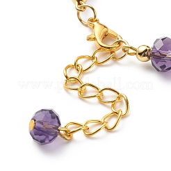 Bracciale da donna con rondelle di vetro e perline in ottone&nbsp;BJEW-JB08605
