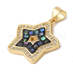 Pendenti in ottone con zirconi cubici con placcatura a stella&nbsp;KK-K385-050G