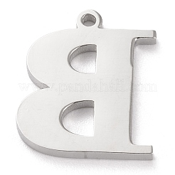 Ciondolo lettera in acciaio inossidabile 304 anti-ossidazione con strass&nbsp;STAS-J028-01B