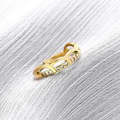 Anillos de dedo de acero inoxidable 304 con rhinestone&nbsp;RJEW-Q020-10G