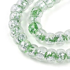 Fili di perline di vetro luminose fatte a mano in lamina d'argento&nbsp;FOIL-N029-02B-06