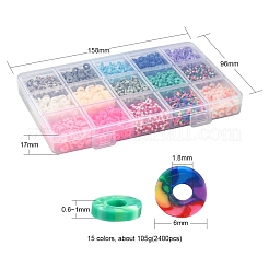 15 Farben handgemachte Fimo Perlenstränge&nbsp;CLAY-YW0001-45