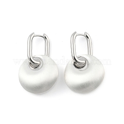 Pendientes de aro planos y redondos de latón para mujer.&nbsp;EJEW-U055-02S