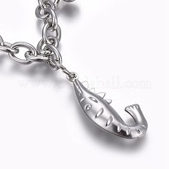 Bracelets à breloques en acier inoxydable 304 résistant au ternissement&nbsp;BJEW-L637-20-P