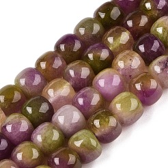 Gefärbt natürlichen weißen Jade Perlen Stränge&nbsp;G-T138-D14
