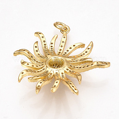 Pendentifs avec zircon cubiques à micro-pavés en laiton&nbsp;ZIRC-T004-21G