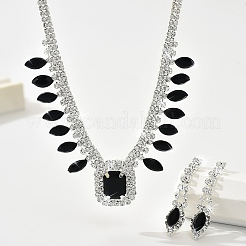 Collane con ciondolo in strass in ottone e set di orecchini per donna&nbsp;WG00284-01