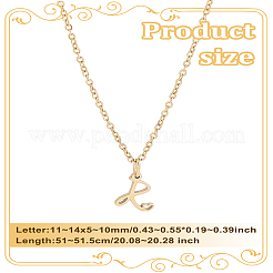 Collier avec pendentif lettre en acier inoxydable 304&nbsp;NJEW-LP0001-39R-G