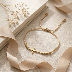Braccialetti regolabili in acciaio inossidabile 304 con maglie incrociate laterali&nbsp;HK4734