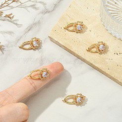 Sujetadores Shegrace con micro pavé de circonitas cúbicas transparentes y cierres ovalados plegables.&nbsp;XGRQ5F031-807GB