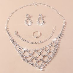 Legierung strass armbänder & ohrringe & halsketten & ringe sets für frauen&nbsp;FS-WGE054E-01