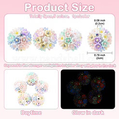 5 pieza de cuentas de arcilla polimérica luminosas hechas a mano con rhinestone&nbsp;CLAY-YW0002-51