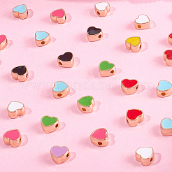 96pcs 8 Farben Legierungs-Emaille-Perlen&nbsp;FIND-SC0015-37
