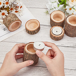 6 Stück 3 Stile Holzkerzenhalter&nbsp;AJEW-GA0007-56