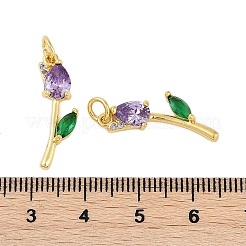 Gestell Messing micro ebnen Zirkonia Anhänger&nbsp;KK-R166-09G-06