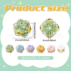 12 Stück 6 Farben handgefertigte Polymer Clay Perlen&nbsp;CLAY-FG0001-01B