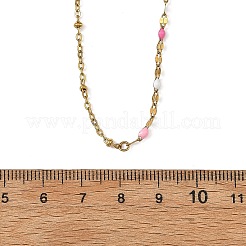 Collane da donna con catena a maglie e catena satellite in acciaio inossidabile 304 smaltato.&nbsp;NJEW-JN06519