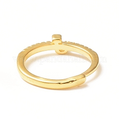 Anello regolabile con lettera iniziale in zirconia cubica trasparente&nbsp;RJEW-C052-01G-J