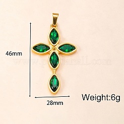Colgante religioso con cruz de acero inoxidable 304 con circonitas cúbicas engastadas&nbsp;WG31638-02
