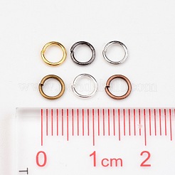 1 scatola di anelli di congiunzione aperti in ferro bicolore&nbsp;IFIN-JP0012-5mm