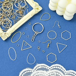 DIY Sechseck/Tropfen/Oval/Dreieck Messing Ohrhänger Schmuckherstellung Kits&nbsp;DIY-FS0007-62