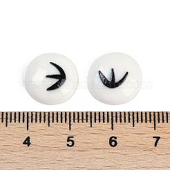 Weiße und schwarze flache runde Cartoon-Harz-Cabochons&nbsp;LS-CRES-Q009-01B