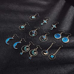 DIY Sternenhimmel Thema baumeln Ohrring machen Kits&nbsp;DIY-GA0001-31