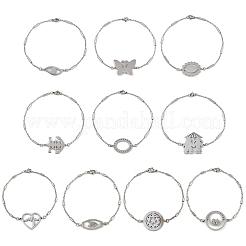 Bracciali a maglie in acciaio inossidabile 304 per donna&nbsp;BJEW-H208-01P