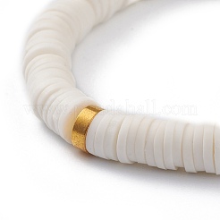 Bracelets élastiques faits à la main de perles heishi en pâte polymère&nbsp;BJEW-JB05759-01