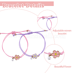 8 set di bracciali a maglie floreali in lega smaltata di 8 colori&nbsp;BJEW-FI0001-64