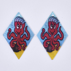 Pendentifs coquillage capiz imprimés&nbsp;SHEL-T016-08