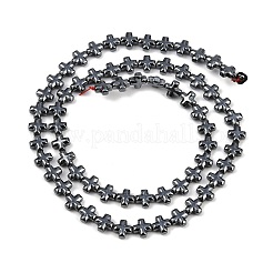 Fili di perline di ematite sintetica non magnetica elettrolitica&nbsp;G-K375-E02-01