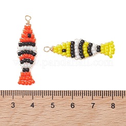 Pendenti con perline di vetro con filo di rame&nbsp;PALLOY-MZ01301