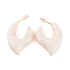 Pendientes de medio aro con esmalte de latón y pepitas para mujer&nbsp;EJEW-G391-20B-G
