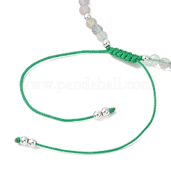Braccialetti con perline intrecciate in fluorite naturale e ematite sintetica non magnetica galvanizzata per donna&nbsp;BJEW-JB13434-02
