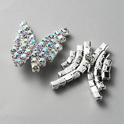 1-Loch-Strass-Ösenknöpfe aus Zinklegierung&nbsp;FIND-WH0152-110S