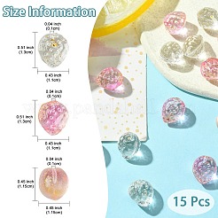 15pcs 3 Arten transparente Glasperlen&nbsp;GLAA-YW0003-69