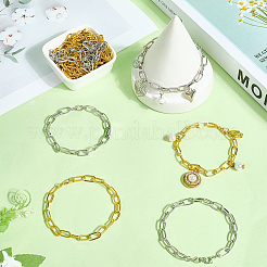 20 Stück 2 Farben Eisenkabelkettenarmbänder für Frauen und Männer&nbsp;BJEW-SC0001-41