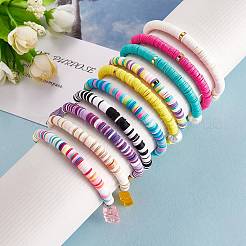 Polymerton Heishi Perlen Stretch Charm Armbänder&nbsp;BJEW-SZ0001-33