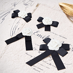 4 spilla da bavero con papillon in poliestere a forma di camelia&nbsp;JEWB-AN0001-03