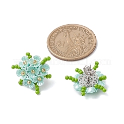 Boucles d'oreilles à tige en forme de fleur en acier inoxydable 304&nbsp;EJEW-MZ00457-01