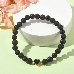 Runde Perlenarmbänder aus natürlichem Lavagestein&nbsp;BJEW-JB09881-07