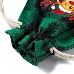 Rechteckige Jutebeutel mit Weihnachtsmotiv und Jutekordel&nbsp;LS-ABAG-E006-01F