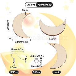 Kits de fabrication de boucles d'oreilles en forme de goutte de lune&nbsp;DIY-SC0018-65