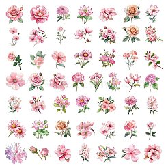 50 Stück wasserdichte Blumen-PVC-Aufkleber.&nbsp;STIC-D300-06